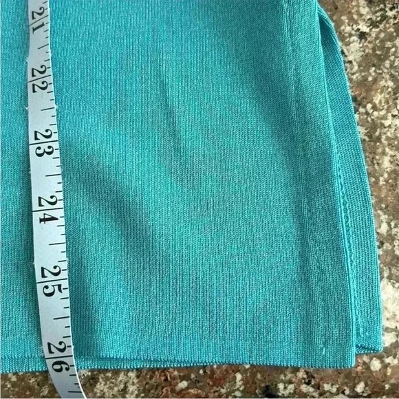 Exclusively Misook Blue Cowl Neck Short Sleeve Top Shirt Shoulder Pads Sz XL - Picture 7 of 10